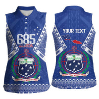 Personalised Samoa 685 Women Sleeveless Polo Shirt Samoan Pride Coat Of Arms - Polynesian Pride