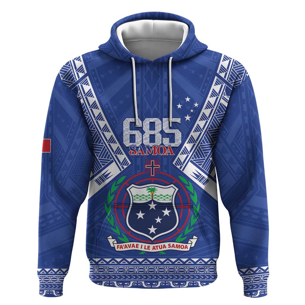 Personalised Samoa 685 Zip Hoodie Samoan Pride Coat Of Arms - Polynesian Pride
