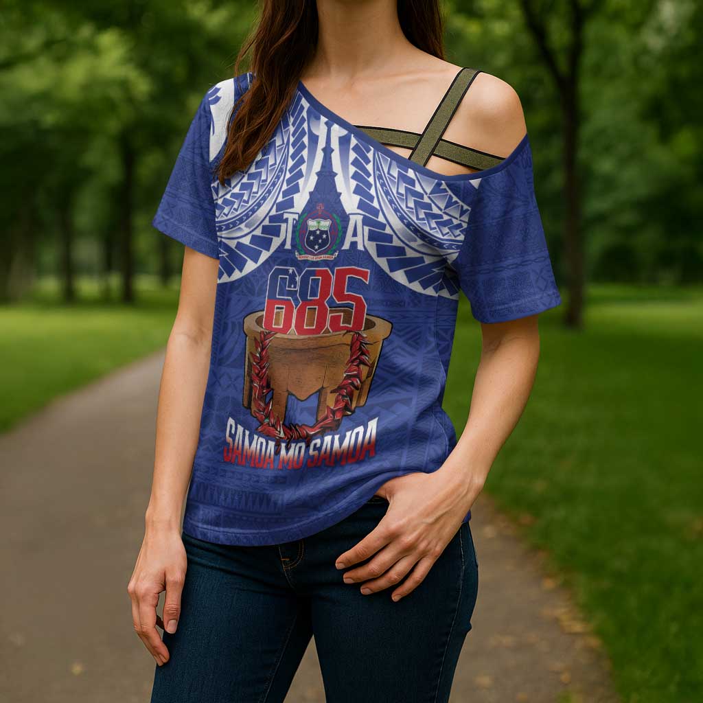 Toa Samoa Rugby Cross Shoulder Shirt 685 Pride Tanoa Ula Fala - Polynesian Pride