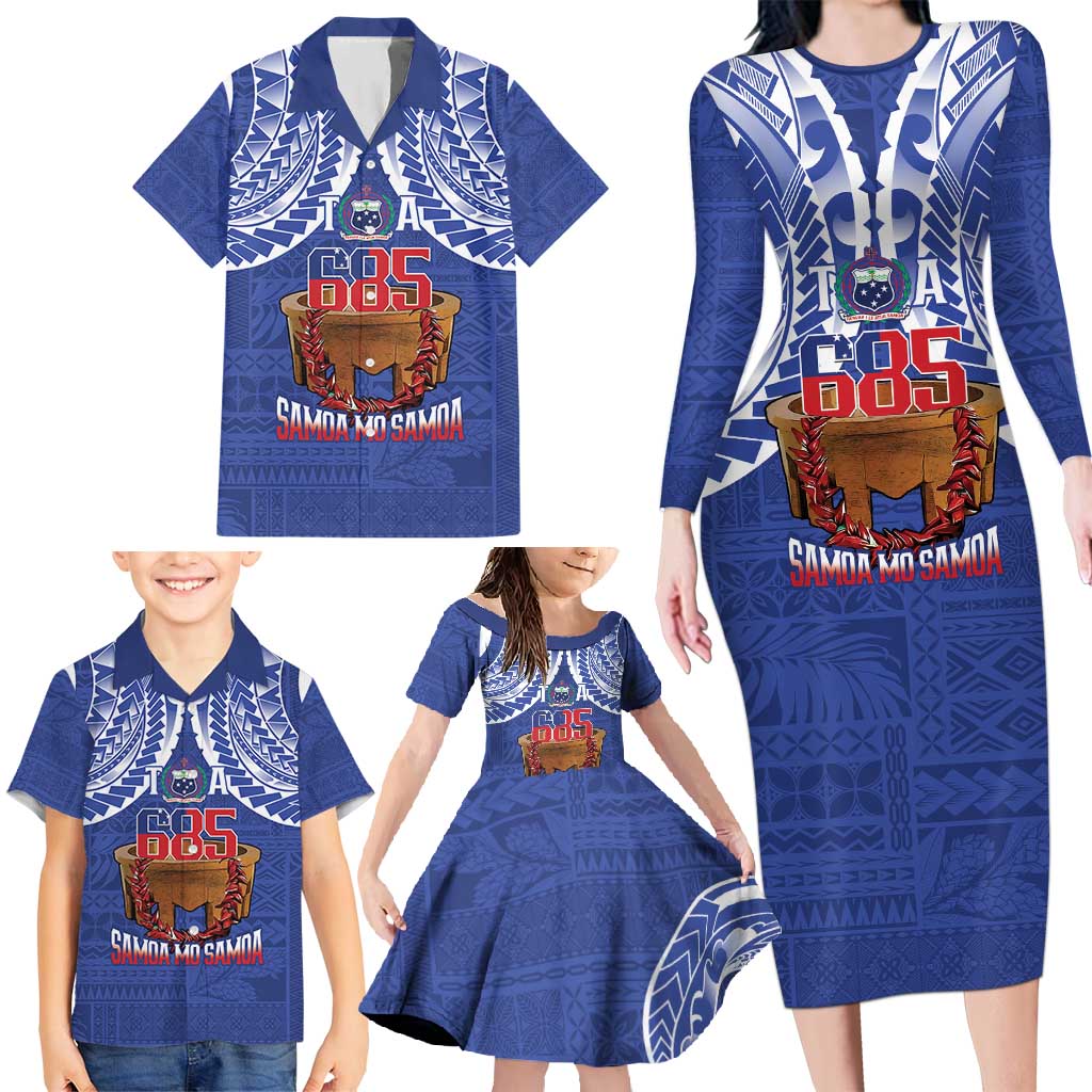 Toa Samoa Rugby Family Matching Long Sleeve Bodycon Dress and Hawaiian Shirt 685 Pride Tanoa Ula Fala - Polynesian Pride