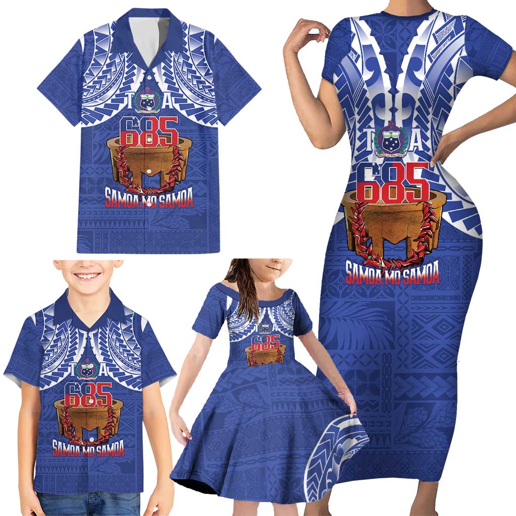 Toa Samoa Rugby Family Matching Short Sleeve Bodycon Dress and Hawaiian Shirt 685 Pride Tanoa Ula Fala - Polynesian Pride