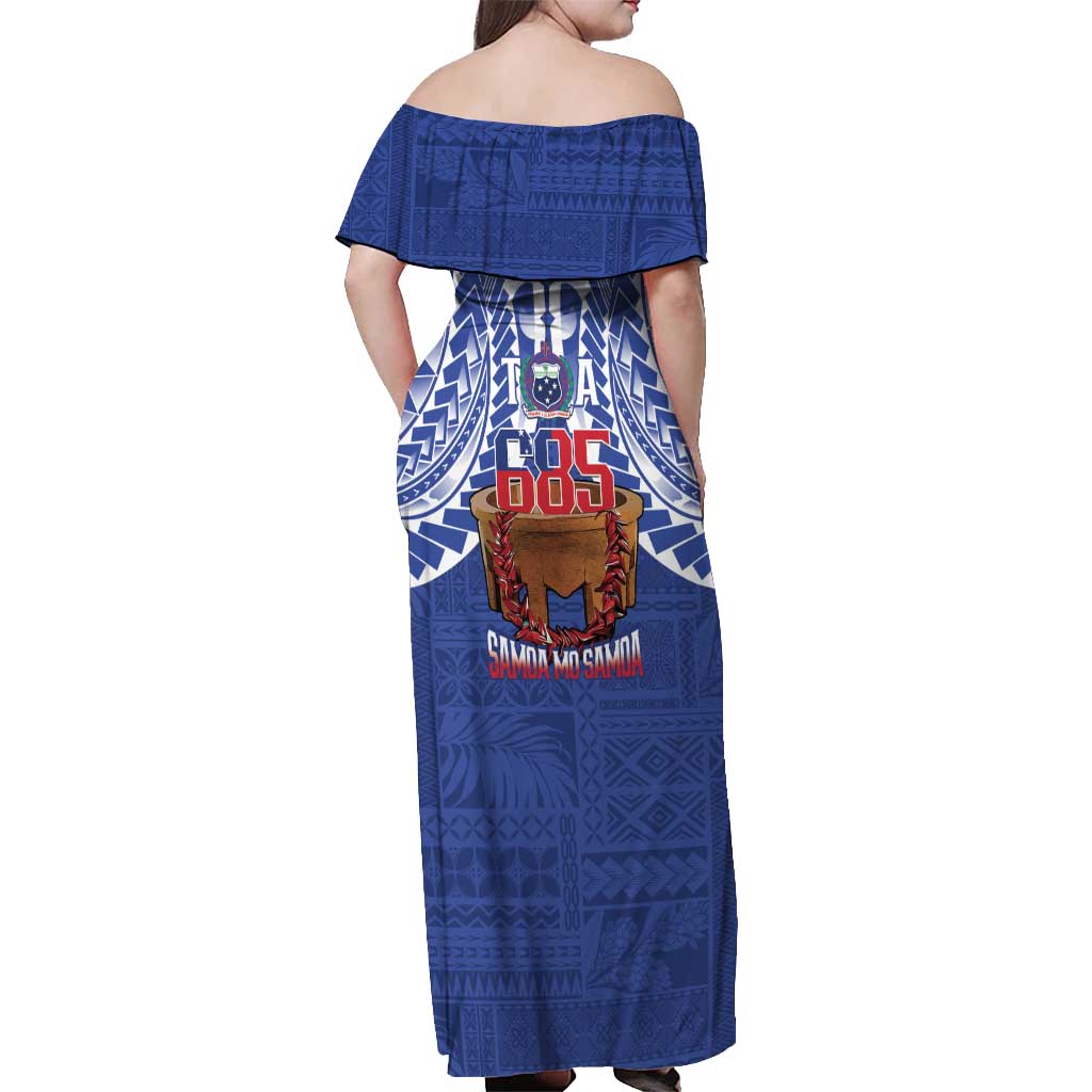 Toa Samoa Rugby Off Shoulder Maxi Dress 685 Pride Tanoa Ula Fala - Polynesian Pride