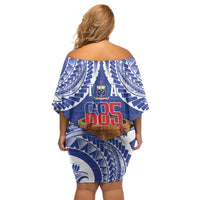 Toa Samoa Rugby Off Shoulder Short Dress 685 Pride Tanoa Ula Fala - Polynesian Pride
