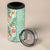 Menthol Green Aloha Hawaii Tiki 4 in 1 Can Cooler Tumbler Tropical Plumeria - Seamless Style