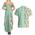 Menthol Green Aloha Hawaii Tiki Couples Matching Summer Maxi Dress and Hawaiian Shirt Tropical Plumeria - Seamless Style