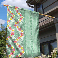 Menthol Green Aloha Hawaii Tiki Garden Flag Tropical Plumeria - Seamless Style LT14 - Polynesian Pride