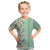 Menthol Green Aloha Hawaii Tiki Kid T Shirt Tropical Plumeria - Seamless Style