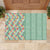 Menthol Green Aloha Hawaii Tiki Rubber Doormat Tropical Plumeria - Seamless Style