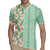 Menthol Green Aloha Hawaii Tiki Rugby Jersey Tropical Plumeria - Seamless Style