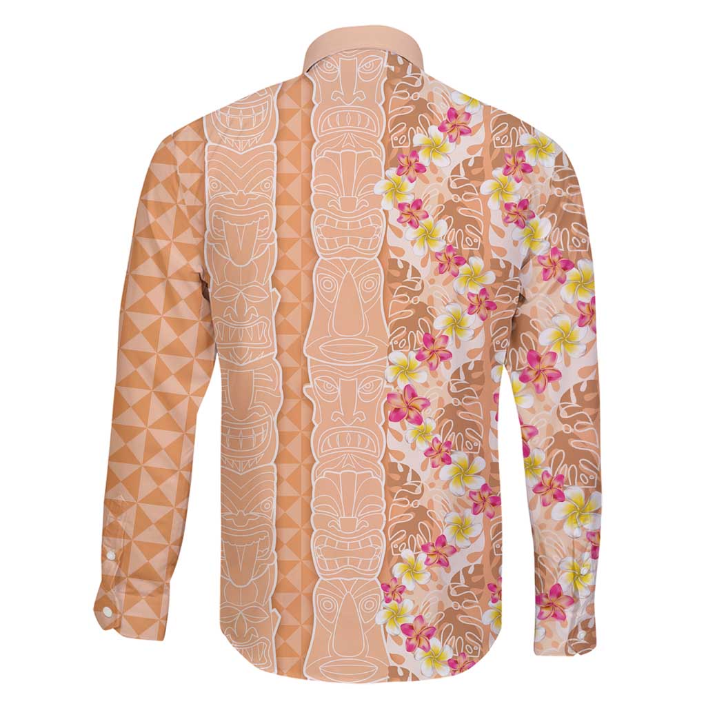 Orange Chiffon Aloha Hawaii Tiki Family Matching Mermaid Dress and Hawaiian Shirt Tropical Plumeria - Seamless Style LT14 - Polynesian Pride