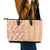 Orange Chiffon Aloha Hawaii Tiki Leather Tote Bag Tropical Plumeria - Seamless Style