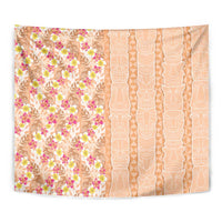 Orange Chiffon Aloha Hawaii Tiki Tapestry Tropical Plumeria - Seamless Style