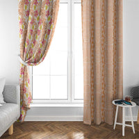 Orange Chiffon Aloha Hawaii Tiki Window Curtain Tropical Plumeria - Seamless Style LT14 - Polynesian Pride