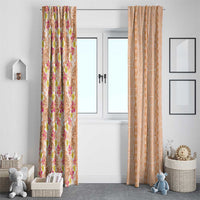 Orange Chiffon Aloha Hawaii Tiki Window Curtain Tropical Plumeria - Seamless Style LT14 - Polynesian Pride
