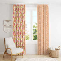 Orange Chiffon Aloha Hawaii Tiki Window Curtain Tropical Plumeria - Seamless Style LT14 - Polynesian Pride
