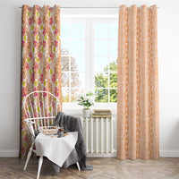 Orange Chiffon Aloha Hawaii Tiki Window Curtain Tropical Plumeria - Seamless Style LT14 - Polynesian Pride