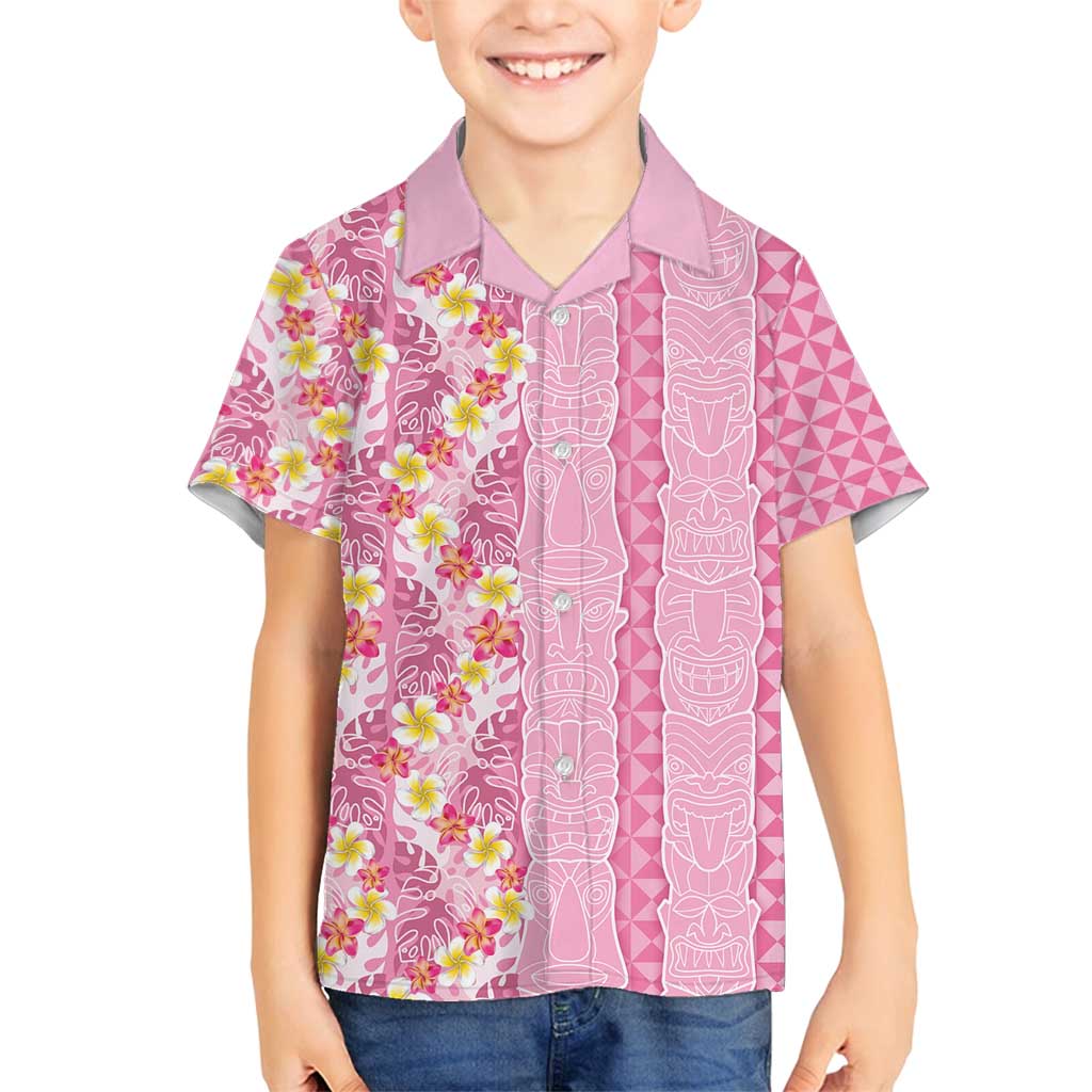 Pastel Magenta Aloha Hawaii Tiki Family Matching Tank Maxi Dress and Hawaiian Shirt Tropical Plumeria - Seamless Style LT14 Son's Shirt Magenta - Polynesian Pride