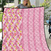 Pastel Magenta Aloha Hawaii Tiki Quilt Tropical Plumeria - Seamless Style LT14 Magenta - Polynesian Pride