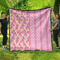 Pastel Magenta Aloha Hawaii Tiki Quilt Tropical Plumeria - Seamless Style LT14 - Polynesian Pride