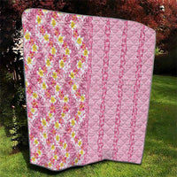 Pastel Magenta Aloha Hawaii Tiki Quilt Tropical Plumeria - Seamless Style LT14 - Polynesian Pride