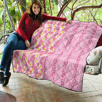 Pastel Magenta Aloha Hawaii Tiki Quilt Tropical Plumeria - Seamless Style LT14 - Polynesian Pride