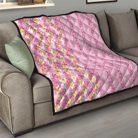 Pastel Magenta Aloha Hawaii Tiki Quilt Tropical Plumeria - Seamless Style LT14 - Polynesian Pride