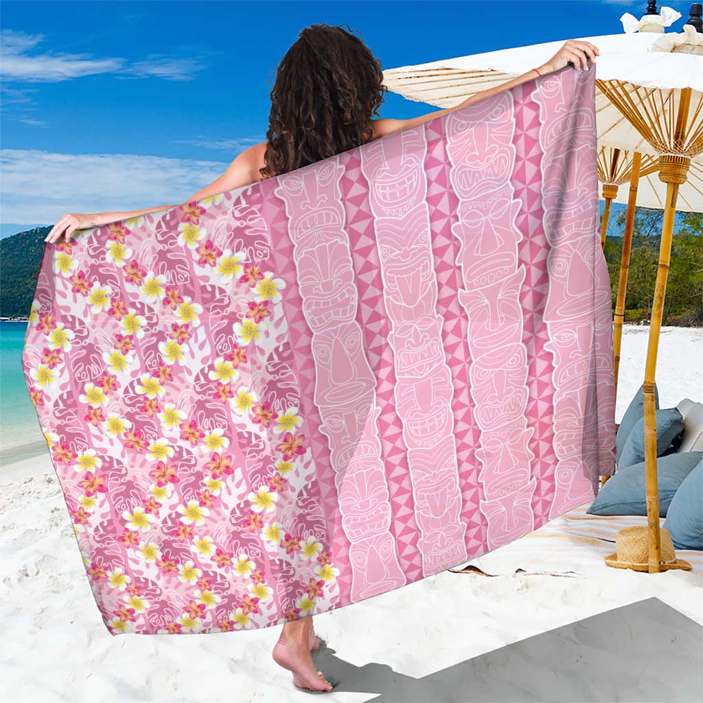 Pastel Magenta Aloha Hawaii Tiki Sarong Tropical Plumeria - Seamless Style
