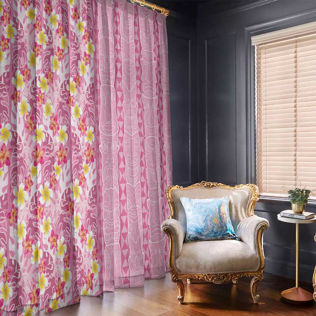 Pastel Magenta Aloha Hawaii Tiki Window Curtain Tropical Plumeria - Seamless Style LT14 - Polynesian Pride