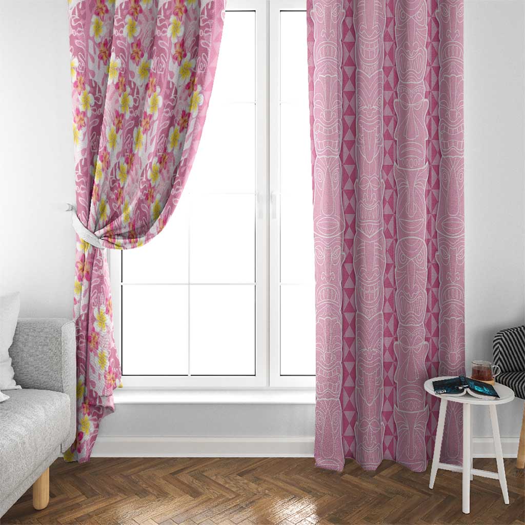 Pastel Magenta Aloha Hawaii Tiki Window Curtain Tropical Plumeria - Seamless Style LT14 - Polynesian Pride