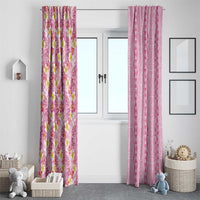 Pastel Magenta Aloha Hawaii Tiki Window Curtain Tropical Plumeria - Seamless Style LT14 - Polynesian Pride