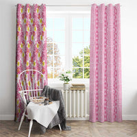 Pastel Magenta Aloha Hawaii Tiki Window Curtain Tropical Plumeria - Seamless Style LT14 - Polynesian Pride