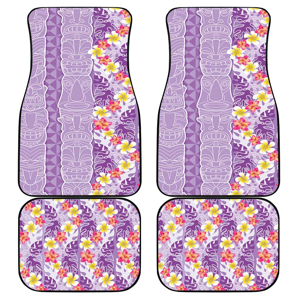 Lush Lilac Aloha Hawaii Tiki Car Mats Tropical Plumeria - Seamless Style