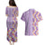 Lush Lilac Aloha Hawaii Tiki Couples Matching Puletasi and Hawaiian Shirt Tropical Plumeria - Seamless Style