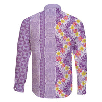 Lush Lilac Aloha Hawaii Tiki Family Matching Mermaid Dress and Hawaiian Shirt Tropical Plumeria - Seamless Style LT14 - Polynesian Pride