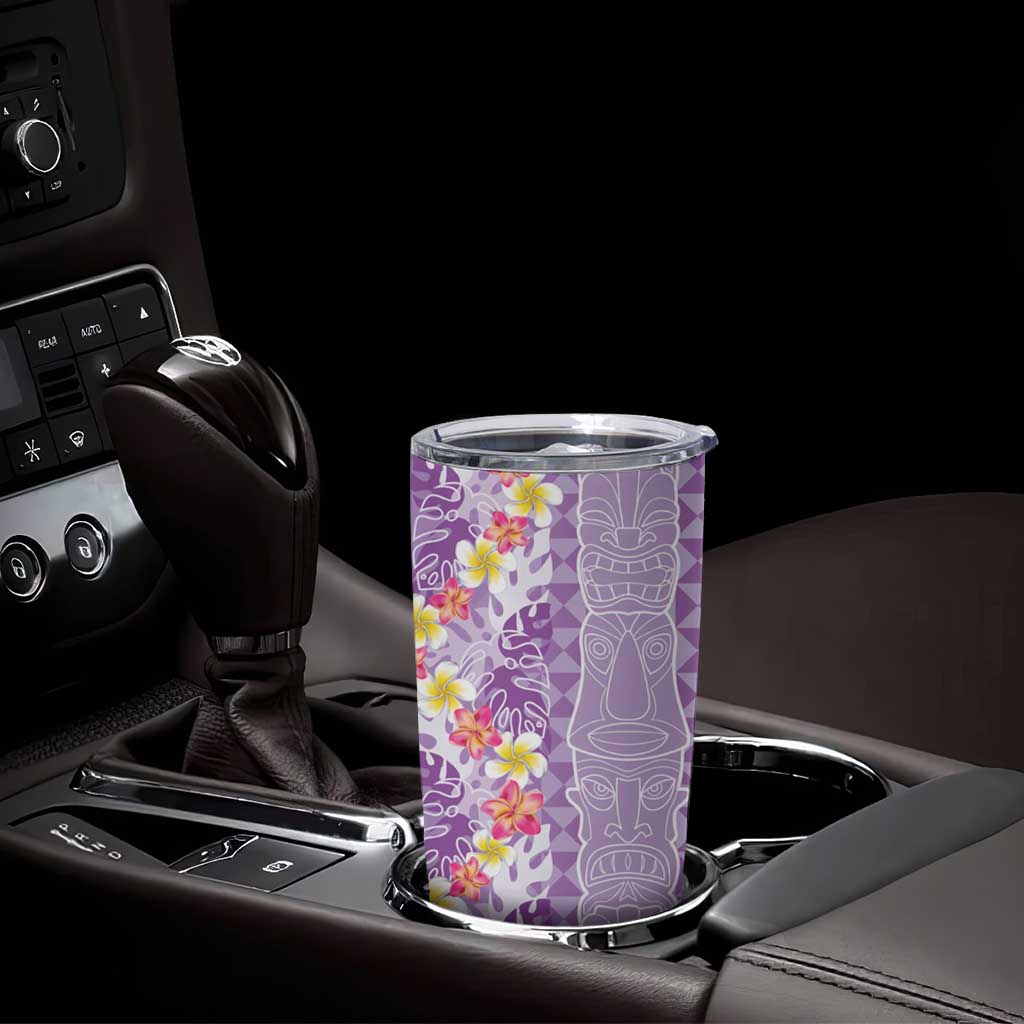Lush Lilac Aloha Hawaii Tiki Tumbler Cup Tropical Plumeria - Seamless Style