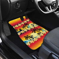 Tropical Islands Sunset Hawaii Car Mats Go Surfing With Hula Girl - Summer Vibes