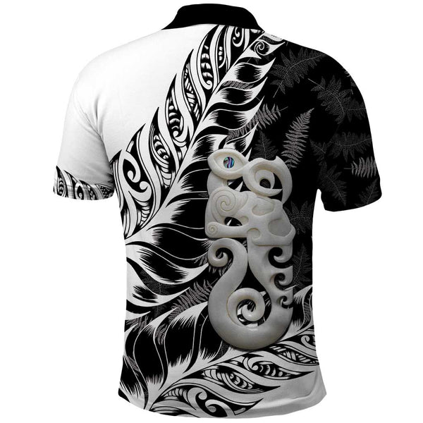 Custom New Zealand Polo Shirt Te Manaia Mangopare Maori and Fern Turquoise Style LT14 main image 1