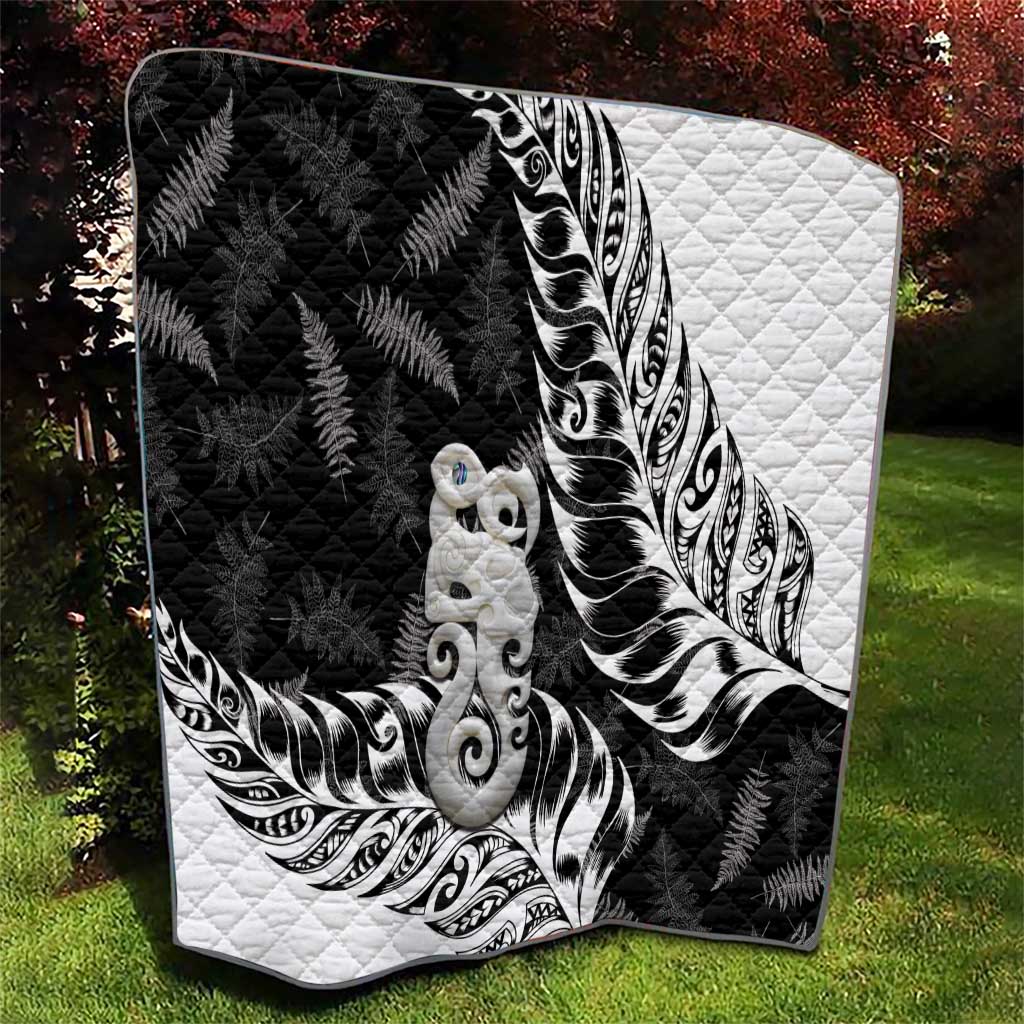 Aotearoa Manaia NZ Maori Silver Fern Quilt