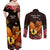 Gude Hi Hai Papua New Guinea Couples Matching Off Shoulder Maxi Dress and Long Sleeve Button Shirt Motuan PNG Raggiana Bird of Paradise Tropical Vibes LT14 - Polynesian Pride