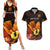 Gude Hi Hai Papua New Guinea Couples Matching Summer Maxi Dress and Hawaiian Shirt Motuan PNG Raggiana Bird of Paradise Tropical Vibes LT14 Black - Polynesian Pride