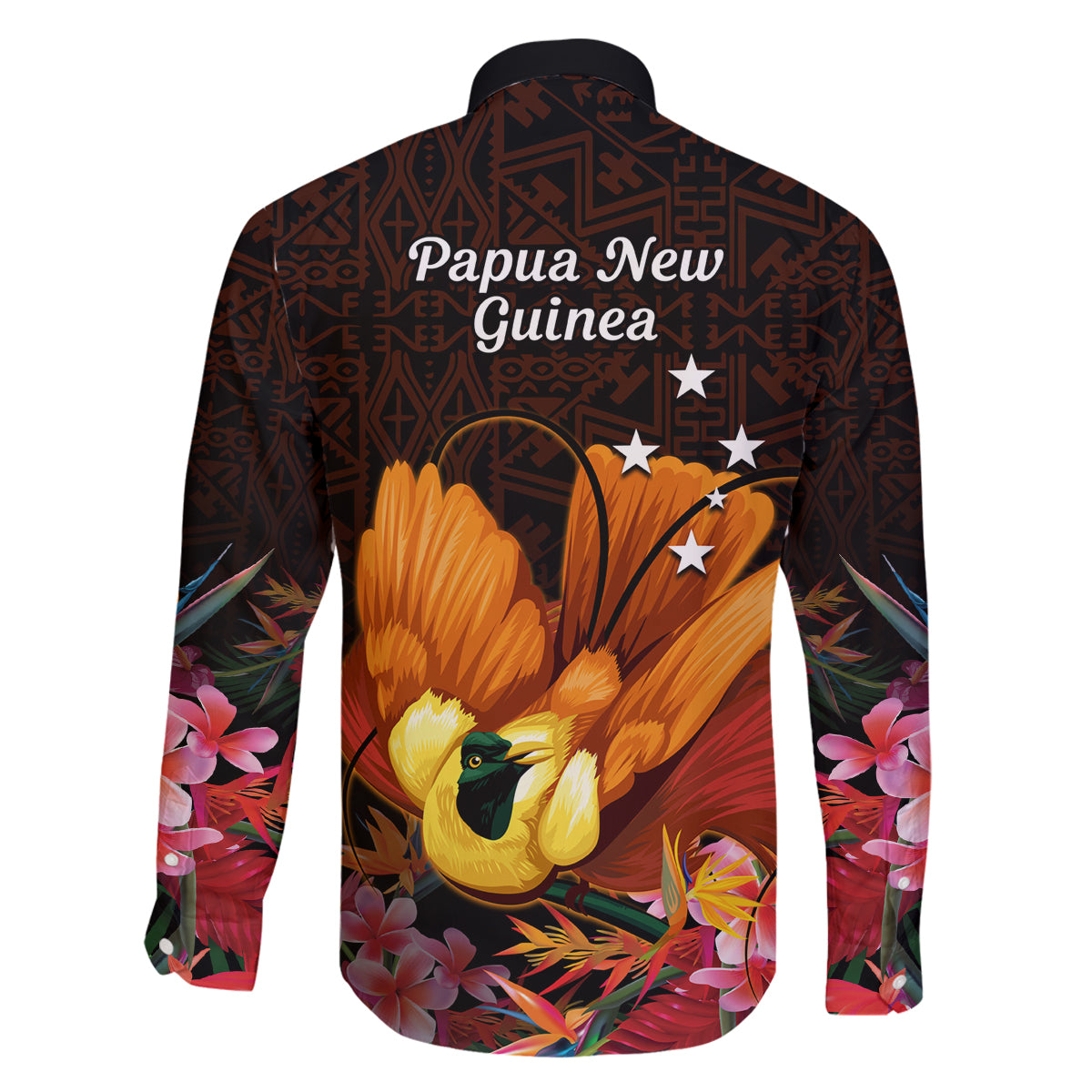Gude Hi Hai Papua New Guinea Family Matching Off Shoulder Long Sleeve Dress and Hawaiian Shirt Motuan PNG Raggiana Bird of Paradise Tropical Vibes LT14 - Polynesian Pride