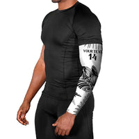 Custom New Zealand Kiwi Football Arm Sleeves Aotearoa Silver Fern - Polynesian Pride