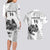 Custom New Zealand Kiwi Football Couples Matching Long Sleeve Bodycon Dress and Hawaiian Shirt Aotearoa Silver Fern