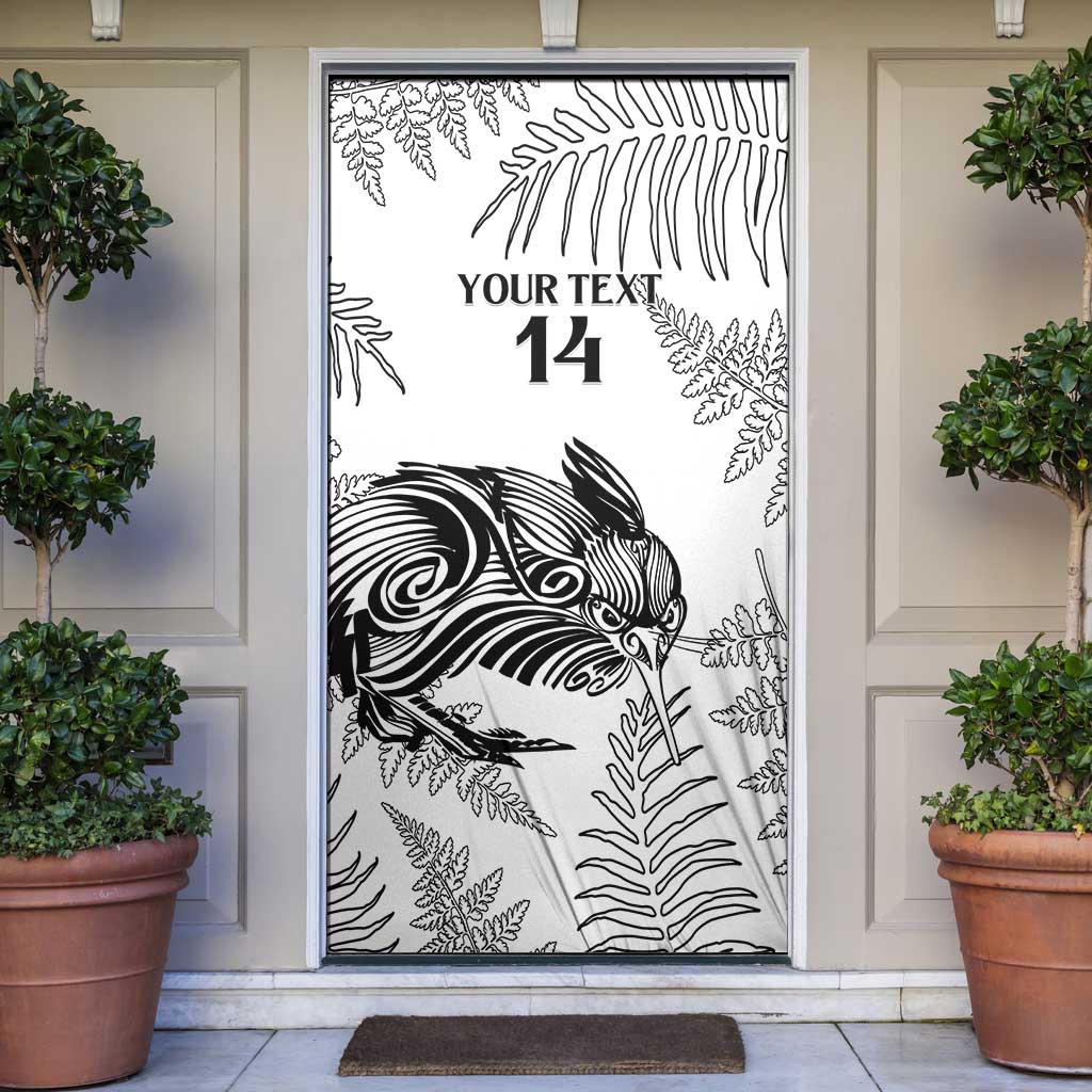 Custom New Zealand Kiwi Football Door Cover Aotearoa Silver Fern - Polynesian Pride