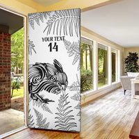 Custom New Zealand Kiwi Football Door Cover Aotearoa Silver Fern - Polynesian Pride