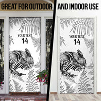 Custom New Zealand Kiwi Football Door Cover Aotearoa Silver Fern - Polynesian Pride