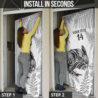 Custom New Zealand Kiwi Football Door Cover Aotearoa Silver Fern - Polynesian Pride