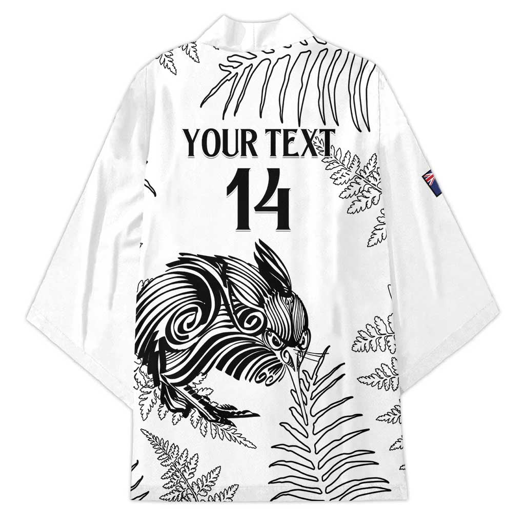 Custom New Zealand Kiwi Football Kimono Aotearoa Silver Fern - Polynesian Pride