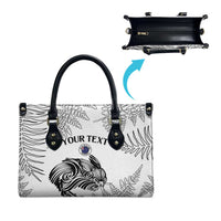 Custom New Zealand Kiwi Football Leather Bag Aotearoa Silver Fern - Polynesian Pride