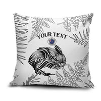 Custom New Zealand Kiwi Football Pillow Cover Aotearoa Silver Fern - Polynesian Pride